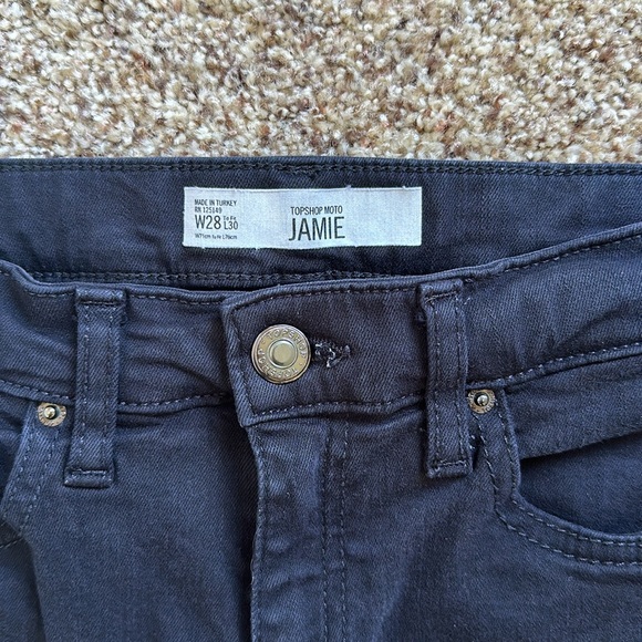 Topshop Moto Skinny Stretchy Jeans In Black Waist 28 length 30 - Picture 3 of 9